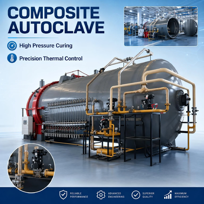 เครื่องยนต์ออโตคลาฟแนวราบที่ได้รับการรับรองจาก ISO CE พลังงาน 10Kw-700Kw สําหรับวัสดุประกอบความละเอียดในการก่อสร้าง