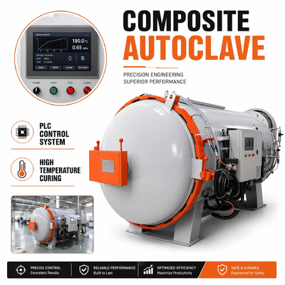 CE ISO รับรองสแตนเลส 2.0x6.0m 170 ความดันคงยาง Vulcanizing Autoclave การควบคุม PLC สําหรับยาง Hose Roller